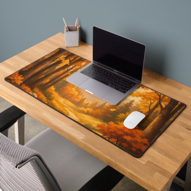 Alfrombrillas De Escritorio Autumn Forest Illustration Mouse Pad (Oficina 2)