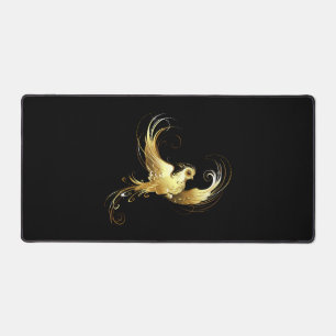 Alfrombrillas De Escritorio Ave dorada sobre fondo negro