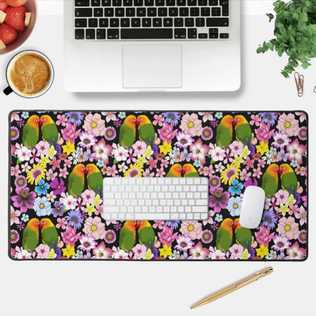 Alfrombrillas De Escritorio Aves de amor Flores tropicales (Subido por el creador)
