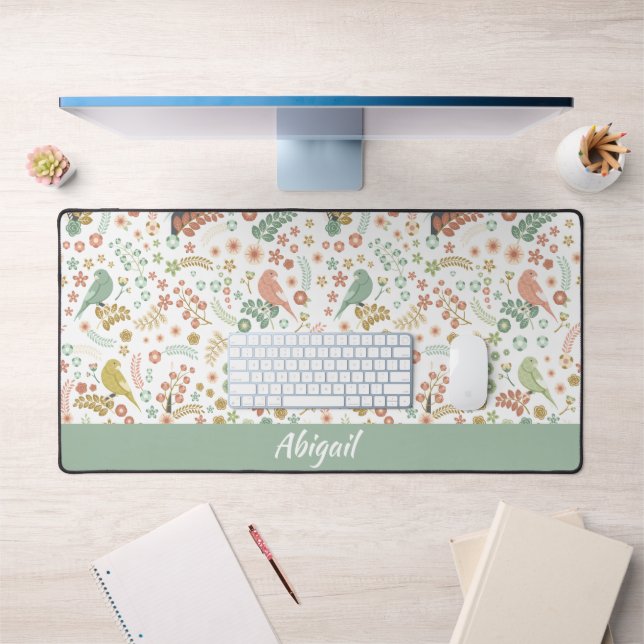 Alfrombrillas De Escritorio Aves y ramas de Shabby personalizadas (Oficina 1)
