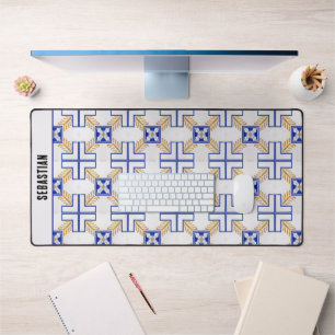 Alfrombrillas De Escritorio Azul Amarillo Amarillo Azulejo Baldosas Portuguesa