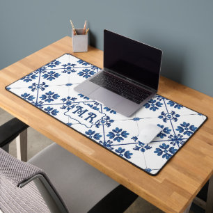 Alfrombrillas De Escritorio Azul Índigo Azulejo Portugués Lisboa Decorativo