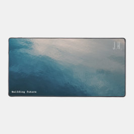 Alfrombrillas De Escritorio Azul moderno minimalista (Texto personalizado e in