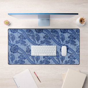 Alfrombrillas De Escritorio Azul y Blanco Estilo Floral William Morris