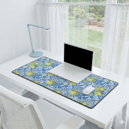 Alfrombrillas De Escritorio Azulejo Azul Francés Patrón de Limón Decoración de