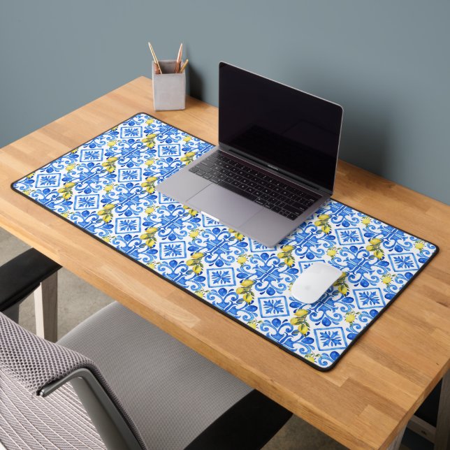 Alfrombrillas De Escritorio Azulejo Azul Limón Amarillo (Oficina 2)