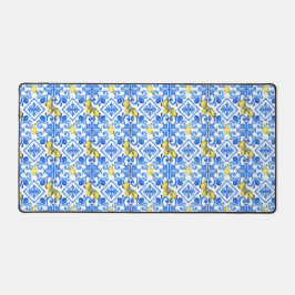 Alfrombrillas De Escritorio Azulejo Azul Limón Amarillo