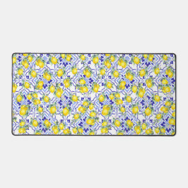 Alfrombrillas De Escritorio Azulejo de Acuarela Estilo Francés País Limón Azul