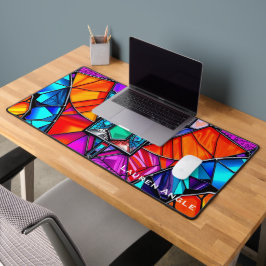 Alfrombrillas De Escritorio Azulejo de mosaico geométrico ecléctico para ofici
