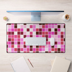 Alfrombrillas De Escritorio Azulejos de Piscina, Baldosas Mosaico Rosa, Patrón
