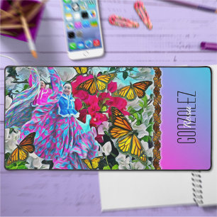 Alfrombrillas De Escritorio Bailando con flores y mariposas PV01