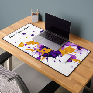 Alfrombrillas De Escritorio Baile abstracto vena metálica dorada