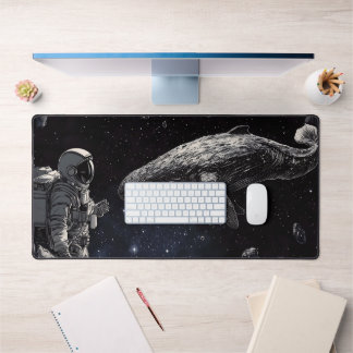 Alfrombrillas De Escritorio Ballena Espacial Cósmica y Astronauta Arte Surreal