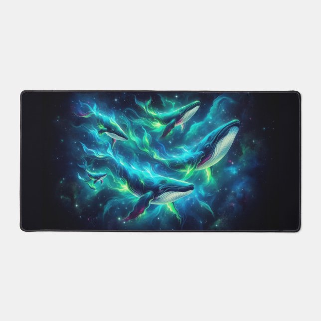 Alfrombrillas De Escritorio Ballenas espaciales, animales de neón que capturan (Anverso)