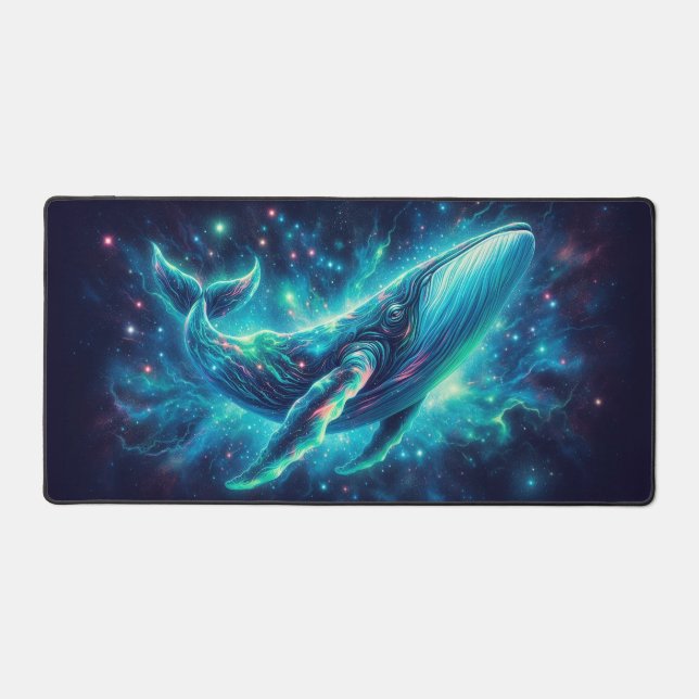 Alfrombrillas De Escritorio Ballenas espaciales, animales de neón que capturan (Anverso)