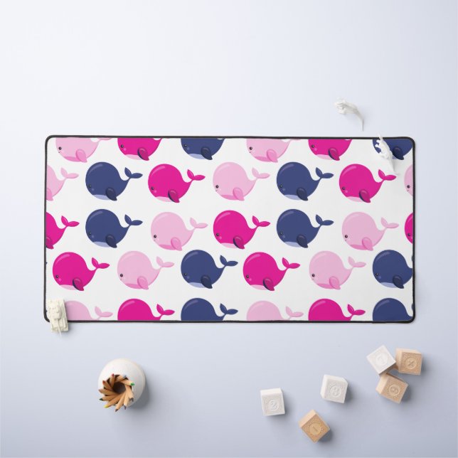 Alfrombrillas De Escritorio Ballenas, Patrón De Ballenas, Animales Marinos (Mesa para niños)