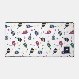 Alfrombrillas De Escritorio Baloncesto Monograma personalizado rosa verde azul