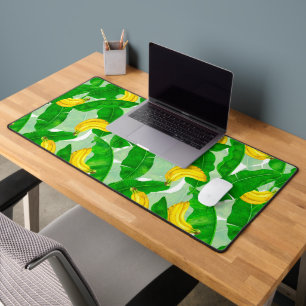 Alfrombrillas De Escritorio Bananas y hojas diseño de acuarela
