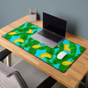 Alfrombrillas De Escritorio Bananas y hojas diseño de acuarela