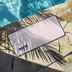 Alfrombrillas De Escritorio Banda rosa y blanca personalizada elegante