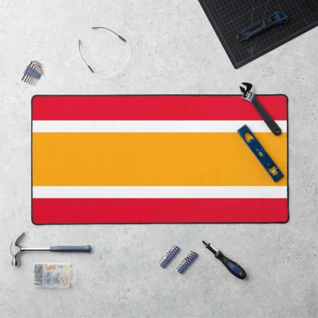 Alfrombrillas De Escritorio Bandas blancas rojas amarillas rojas y anchas de e (Puesto de trabajo)