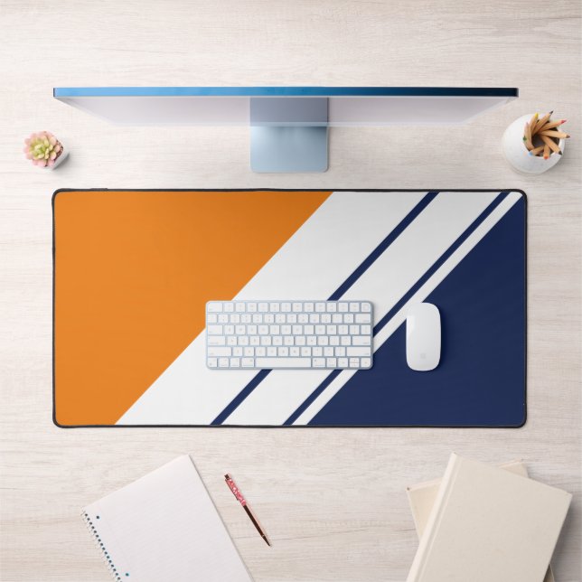 Alfrombrillas De Escritorio Bandas de Carreras blanca Naranja brillante azul d (Oficina 1)