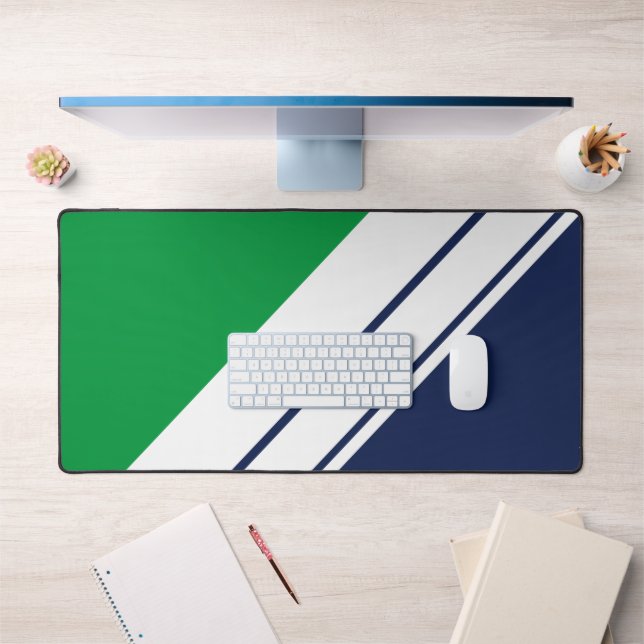 Alfrombrillas De Escritorio Bandas de Carreras diagonal azul de la Marina Verd (Oficina 1)
