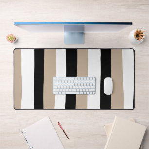 Alfrombrillas De Escritorio Bandas desiguales - Taupe, negro y blanco
