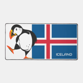 Alfrombrillas De Escritorio Bandera de Islandia con un ataúd