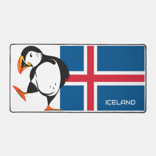 Alfrombrillas De Escritorio Bandera de Islandia con un ataúd