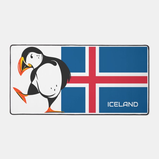 Alfrombrillas De Escritorio Bandera de Islandia con un ataúd (Anverso)