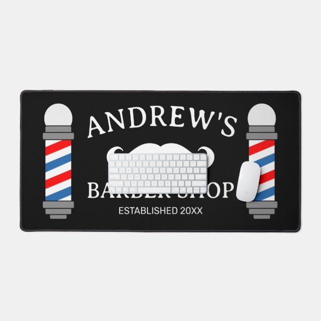 Alfrombrillas De Escritorio Barber shop alfombra de escritorio para peluquería (Teclado y ratón)