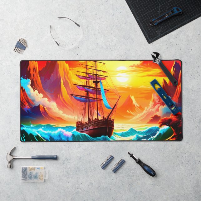 Alfrombrillas De Escritorio Barco al atardecer (Puesto de trabajo)