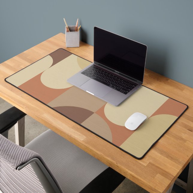 Alfrombrillas De Escritorio Bauhaus Terracotta Beige Abstract Desk Mat (Oficina 2)