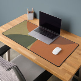 Alfrombrillas De Escritorio Bauhaus Terracotta Green Abstract Desk Mat