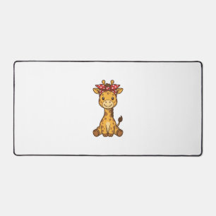 Alfrombrillas De Escritorio Bebé jirafa linda con diseño vectorial vintage de