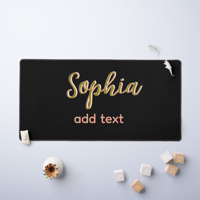 Alfrombrillas De Escritorio beige añadir nombre chica jefe texto negro elegant (Mesa para niños)