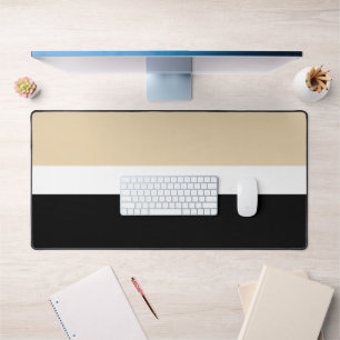 Alfrombrillas De Escritorio Beige Black Abstract Stripe