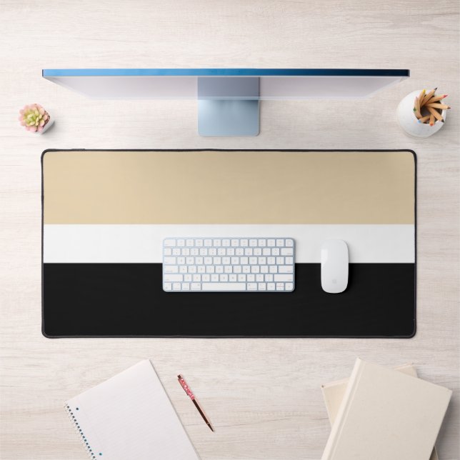 Alfrombrillas De Escritorio Beige Black Abstract Stripe (Oficina 1)