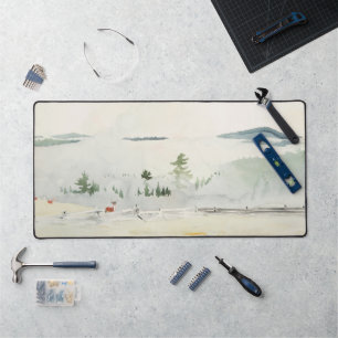 Alfrombrillas De Escritorio Bella Artes Watercolor Lanscape Deer Morning Haze