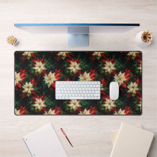 Alfrombrillas De Escritorio Bellas Poinsettias rojas y blancas