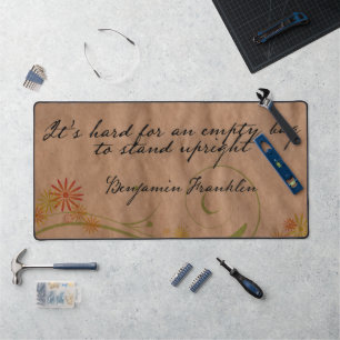 Alfrombrillas De Escritorio Benjamin Franklin cita Inspiradora "Bolsa vacía"