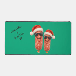 Alfrombrillas De Escritorio Besos divertidos de salami de Navidad