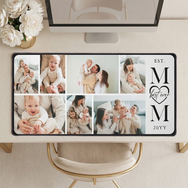 Alfrombrillas De Escritorio Best Ever Mom Personalized 7 Photo Collage Mother (Best Ever Mom Personalized 7 Photo Collage Mother Desk Mat)