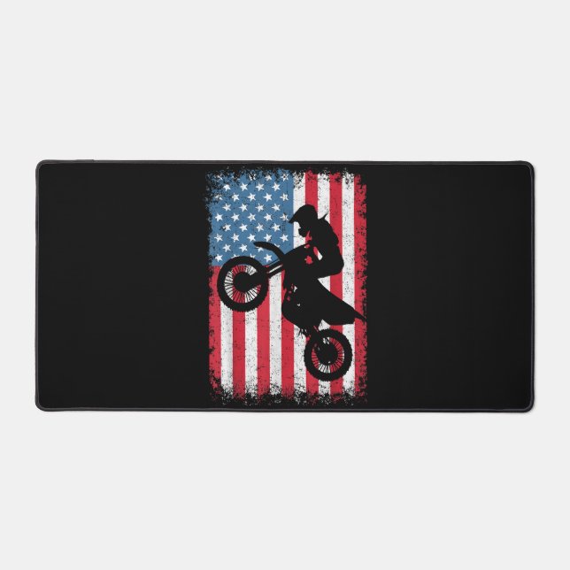 Alfrombrillas De Escritorio Bicicleta Sucia Bandera Estadounidense Motocross B (Anverso)