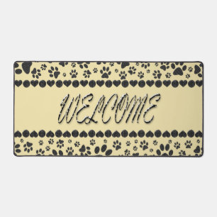 Alfrombrillas De Escritorio Bienvenidos Perro Paws Black&White Polka Dot en la