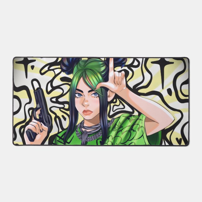 Alfrombrillas De Escritorio  Billie Eilish – Urban Art Mouse Pad (Anverso)