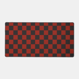 Alfrombrillas De Escritorio Black and Deep red checkerboard pattern