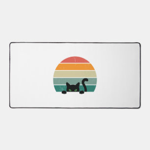 Alfrombrillas De Escritorio Black Cat Peeking Sunset Vintage 3