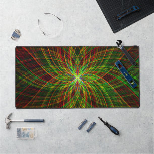 Alfrombrillas De Escritorio Black Green & Red Mandala Guay moderna Trippy Neon